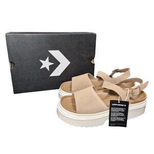 Converse Chuck Taylor All Star Lugged Heel Sandal Suede Sz 10 Sand Dune A15074C